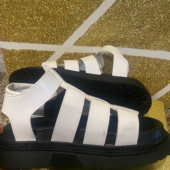 Thick Bottom White Sandals - Picture 2 of 2